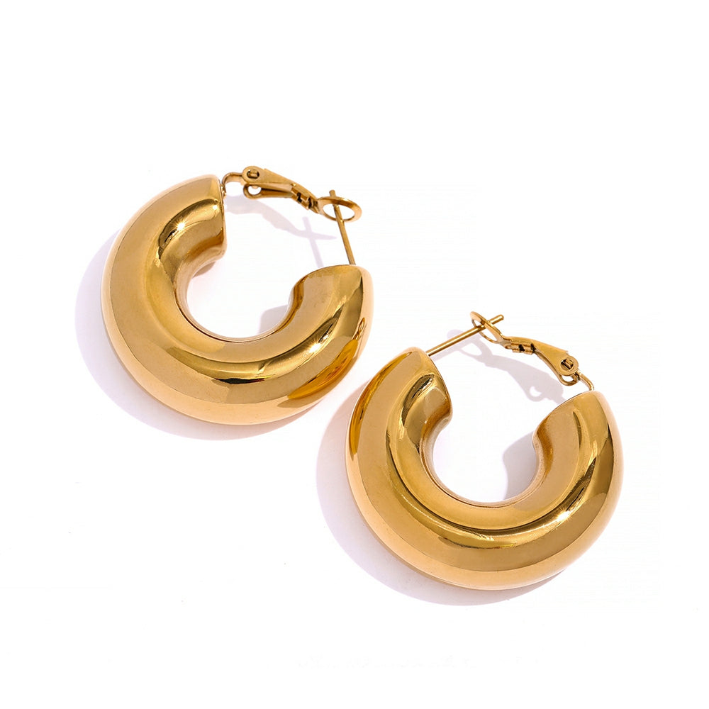 Geometric Hoop 18k Gold Plated Earring - Femerald