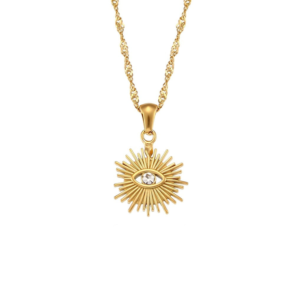 All-Seeing Eye 18K Gold Plated Necklace - Femerald