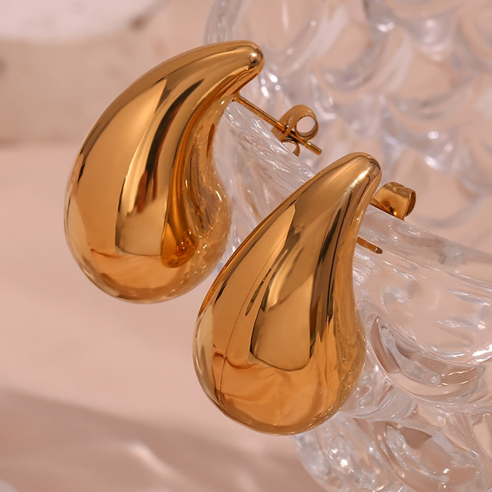 Rain Drop 18k Gold Plated Earring - Femerald