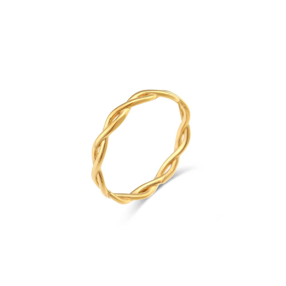 Braided Wonder 18K Gold Plated Ring - Femerald